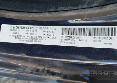 2014 Dodge Avenger Se z USA, uszkodzony, nr VIN 1C3CDZAB1EN182957